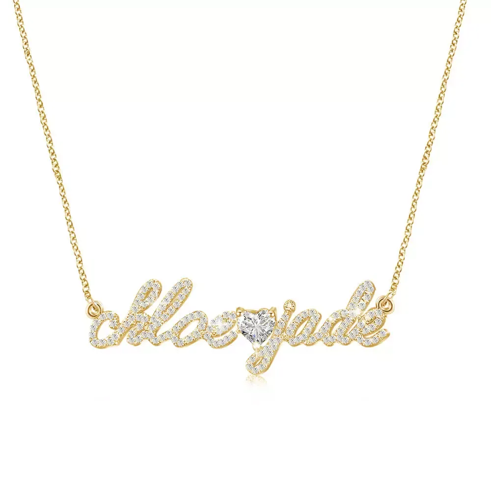 Women'S Formal Wear Names - Collana con nome personalizzato con diamanti