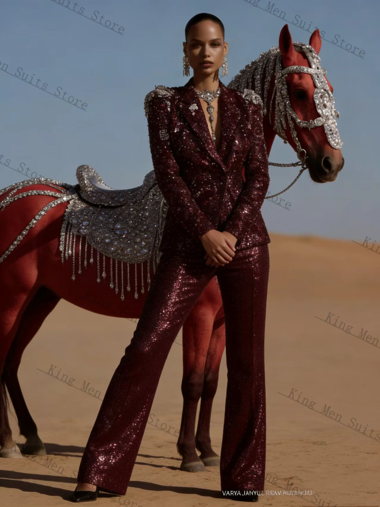 Women Luxury Formal Wear - Completo da Donna Bordeaux Lucido 2