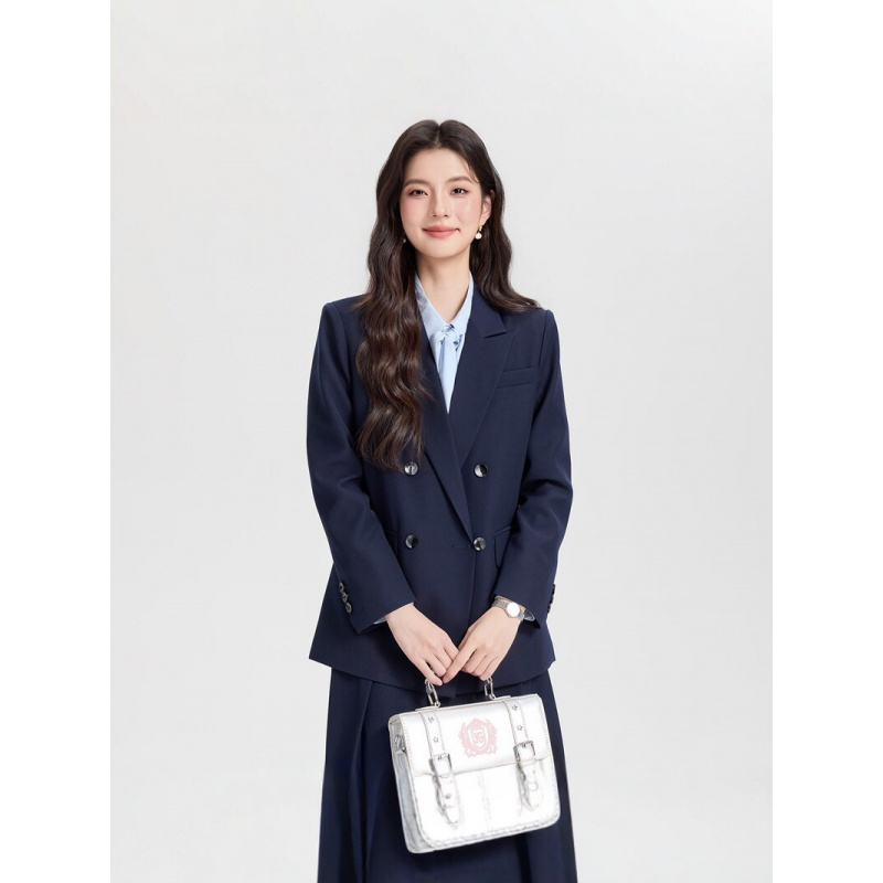 High End Women'S Formal Wear - Completo da donna blu navy doppiopetto,