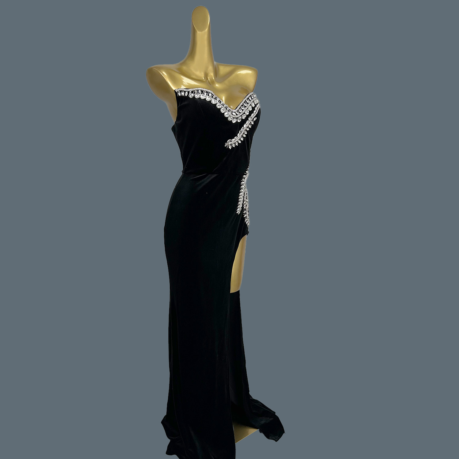 Abito Lungo in Velluto Nero, V - Women Formal Wear Photoshoot recensione e prezzo